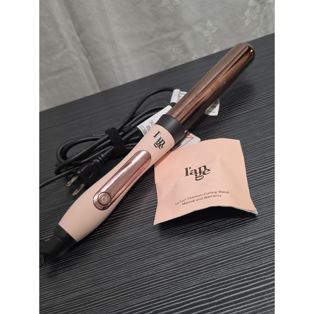 L'ange Le Curl 32mm Titanium Curling Wand Blush 1.25" Barrel No Box EUC HT0266